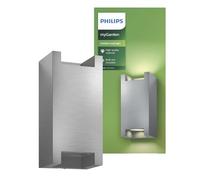 Philips Trowel Aplique LED Exterior para Jardín y Patio sin Foco, Gris | Foco Recomendado 5 W GU10, Resiste la Intemperie IP44, Carcasa de Aluminio, Instalación Fácil y Rápida, Diseño Moderno