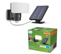 Philips Tylus UltraEficiente Luz de seguridad para exterior solar con sensor de movimiento, 3000K, 1000/50lm, Negro
