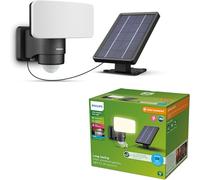 Philips Tylus UltraEficiente Luz de seguridad para exterior solar con sensor de movimiento, 5000K, 1000/50lm, Negro