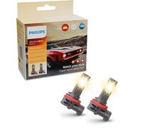 Philips Ultinon Classic lámpara LED para faros de coche (H11), luz blanca cálida de 3.500K, color de luz halógena, 80% más de brillo, lámpara LED de fácil ajuste, juego de 2