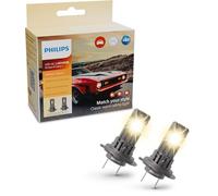 Philips Ultinon Classic lámpara LED para faros de coche (H7/H18), luz blanca cálida de 3.500K, color de luz halógena, 80% más de brillo, lámpara LED de fácil ajuste, juego de 2