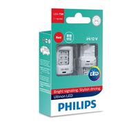 PHILIPS Ultinon W21W LED 12V T20 Luz de freno Rojo Set 11065ULRX2