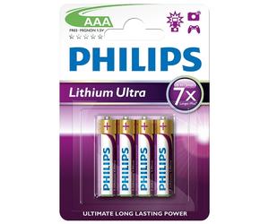 Philips Ultra AAA/LR03/MN2400 Pilas Litio (4 unidades)