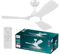 Philips Ventilador de techo LED Olas 30 W (diámetro x alto) 1070 mm x 310 mm blanco con mando a distancia, regulable