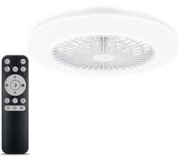 Philips - Ventilador de Techo Philips Amigo, compacto, motor DC, con luz led integrada 20W (4400 lúmens), Luz Blanca regulable (3 temperaturas color), control remoto, Blanco Brillante