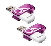 Philips Vivid Edition, 64 GB USB 2.0, Magic Purple, Pack Doble