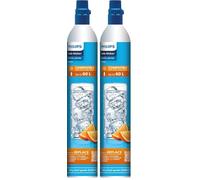 Philips Water ADDSODA Cilindro de CO2 para hacer agua espumosa, Carga para Máquina de Agua con Gas, Color Metalizado, 60 l (Paquete de 2)