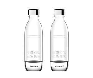 Philips Water Botellas para Agua con Gas, 2 x 0,5 L, Transparentes - Compatibles con Las máquinas de Soda ADD4902 y Water Station ADD5962
