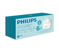 Philips Water Cartuchos de filtro de agua de repuesto SOFTENING+, pack de 6 filtros, compatible con Brita, HASTA UN 50% DE MAYOR REDUCCIÓN DE LA CAL