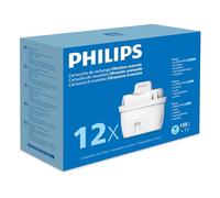 Philips Cartuchos de filtro de agua Pack 12 – Reduce microplásticos, cloro, cal y metales pesados