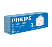 Philips Water Cartuchos de filtro de agua de repuesto, pack de 3 filtros, compatible con Brita, reduce los MICROPLÁSTICOS, el CLORO, la CAL, los METALES PESADOS