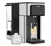 Philips Water Dispensador de Agua Todo en uno, Filtro de Agua Caliente y fría, Capacidad de 2,8 litros, 6 ajustes preestablecidos de Temperatura Pantalla táctil Plateado/Negro