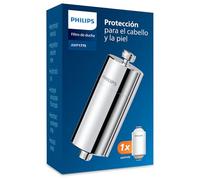 Filtro de ducha en línea Philips Water, 1 cartucho incluido, capacidad de filtración hasta 50 000 L, color cromado, reduce el cloro hasta un 99%, fácil de instalar, compatible con la mayoría de duchas