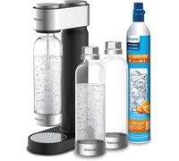 Philips Water GoZero 3 botellas de agua sin BPA de 1 L + 1 cilindro de CO2 negro para hasta 60 L de agua carbonatada