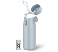 Philips Water GoZero - Botella de agua con filtro de acero inoxidable aislada para uso diario, diseñada con filtro diario que cabe en la pajita para filtrar el agua del grifo en agua de sabor más