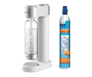 Philips Water Solutions GoZero Sparkling Water Maker Sifón, máquina para Hacer Soda, 1 Litro, plástico, Blanco (White)