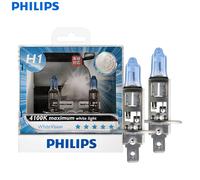 Philips WhiteVision H1 4100K luz blanca 12V 55W + 40% faro de coche brillante bombillas de coche genuinas halógenas haz alto y bajo 12258WHVS2