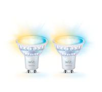 WiZ - Bombilla LED Inteligente Wi-Fi 4,9W (Eq. 50W) casquillo GU10, Luz Blanca regulable, con tecnología SpaceSense y compatible con Alexa y Google Home - Pack de 2