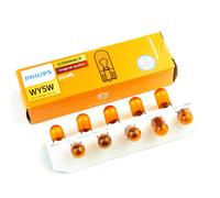 Philips WY5W T10 12V 5W Color ámbar Lámparas de señal de giro estándar Indlcator estándar 12396NACP