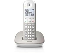 Philips XL4901S/23 - Teléfono Fijo Inalámbrico, Pantalla 1,9'', Altavoz Integrado, Manos Libres, Identificador de Llamadas, Teclado Retroiluminado, Marcación Directa - Blanco (Compatible: ES, IT)