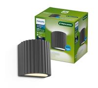 PHILIPS Zyra Aplique LED Exterior 4W 840lm 2700K Ultraeficiente, Gris | Luz Blanca Cálida, Resistente al Sol, Agua e Intemperie, Anticorrosión, Carcasa de Aluminio, Ideal para Jardines y Patios