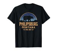 Philipsburg Montana MT Big Sky Country Bear & Montañas Camiseta