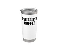 Phillip's Coffee Phillip Nombre personalizado Vaso térmico de acero inoxidable de doble pared