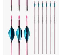 PHILOCS 12 pz Azul Lago Plumas en Espiral Flechas Spine 500 ID 4,2 mm, para Arco y Flecha Tiro con Arco Práctica y Caza