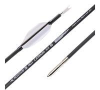 PHILOCS 12 pz Flechas con Plumas en Espiral,Longitud del astil 30 Pulgadas,ID 3,2 mm, Spine 850 (White)