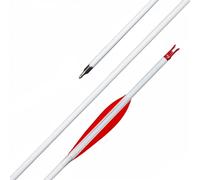 PHILOCS 12pz Flechas de Caza Spine 700 Flecha de Carbono-Puro 4" Rojo Blanco Pluma Natural para Arco Compuesto Arco Recurvo Tiro con Arco