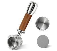 PHILORN Portafiltro sin fondo de 51 mm con 3 orejas, compatible con DeLonghi Dedica EC680/EC685/EC885/EC890, mango de madera de nogal