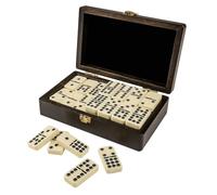 Philos Double 9 Dominoes with Spinners in Smart Wooden Case