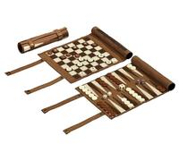 Philos Roll-Up Travel Games Combo - Backgammon, Ajedrez y Draughts