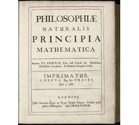 Philosophi _ Naturalis Principia Mathematica por Isaac Newton (Principios matemáticos de la filosofía natural). Página de título de la primera edición del 5 de julio de 1687. Impresión de póster de