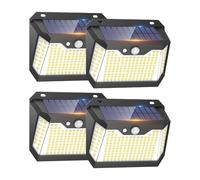 Philosun 4 Paquete Luces Solares LED Exterior Auto ON&OFF, 3 Modos Luz Solar Exterior con Sensor de Movimiento IP67 Impermeable Lampara LED Solar para Jardin, Patio, Luz Blanca Fría