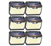 Philosun 6 Paquete Luces Solares LED Exterior Auto ON&OFF, 3 Modos Luz Solar Exterior con Sensor de Movimiento IP67 Impermeable Lampara LED Solar para Jardin, Patio, Luz Blanca Fría