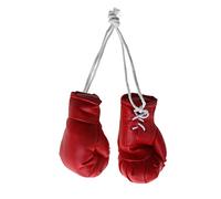 PHILSP Mini guantes de boxeo en miniatura, para Navidad, decoración colgante o exhibición de recuerdos, para el hogar, color rojo