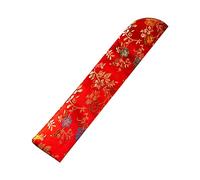PHILSP Protector de Ventilador Bolsa de Cubierta de Abanico de Mano Bordado Vintage Bolsa de Manga de Abanico Plegable de Mano con Bordado Floral Rojo