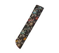 PHILSP Protector de Ventilador Funda de Ventilador de Mano Bolsa Vintage Bordado Floral Funda de Abanico Plegable de Mano Negro