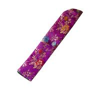 PHILSP Protector de Ventilador Funda para Abanico de Mano Bolsa Vintage Bordado Floral Funda de Abanico Plegable de Mano Púrpura