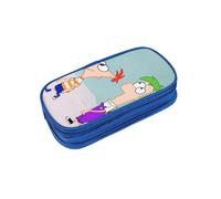 Phineas And Ferb Durable Pen Pencil Case Big Storage Pen Pouch Bag for School Supplies Office College Teen Girls Adults