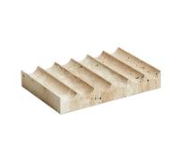 PHINILUX Lujosa jabonera de mármol para Joyas, Bandeja Rectangular de jabón de Piedra y Protector para Ducha, Soporte de jabón autodrenante para baño, Cocina, travertino Beige (travertino Beige)