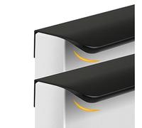 PhIree 2 Paquetes Manija de Armario Tiradores de Cajón de Aleación de Aluminio Tiradores de Gabinete Ocultos Manijas de Hardware de Armario Redondeadas Palancas de Puerta de Gabinete de Puerta, Negr