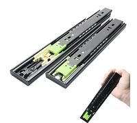 PhIree Push To Open Drawer Runner 250Mm 3-Fold Ball Beaslide Rail Extensión Completa, Extraíble, para Cajones de Cocina, Armarios, Paquete de 2/250Mm/10In