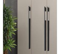 PhIree Tiradores de Armario, Color Negro, Paquete de 2 Tiradores de Armario, Superficie de Revestimiento de Aleación de Aluminioizo, Longitud Total: 70-1100 Mm/Black/Longitud Total: 800 Mm/31,5 Pulg