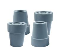 PHITUODA 4 puntas de goma de 19 mm, puntas antideslizantes de 3/4 pulgadas de diámetro, puntas de repuesto universales para bastón, muleta, andador (gris)