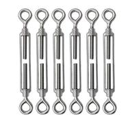 PHITUODA 6pcs M8 acero inoxidable 304 Ojo & Ojo Tensor de cuerda de alambre ajustable