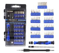 PHITUODA Juego de puntas de destornillador de precisión azul 58 en 1, kit de destornillador de precisión magnética, kit de controlador de imán para teléfono móvil, smartphone, consola de juegos, tableta