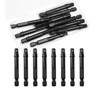 PHITUODA Paquete de 10 brocas adaptadoras de impacto cuadradas de 1/4 pulgadas, adaptador de enchufe de impacto hexagonal para taladros, kit de adaptador de enchufe para destornillador de impacto,