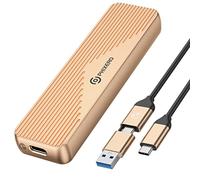 PHIXERO Adaptador de carcasa SSD M.2 MVME SATA, USB 3.1 Gen 2 10Gbps MVME, carcasa de estado sólido externa SATA de 6Gbps, para llave M/llave B/SSD B+M y tamaño 2280/2260/2242/2230 (oro rosa)